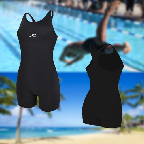 Traje De Baño Body Mujer Licra Deportivo Natacion Swf Negro 30