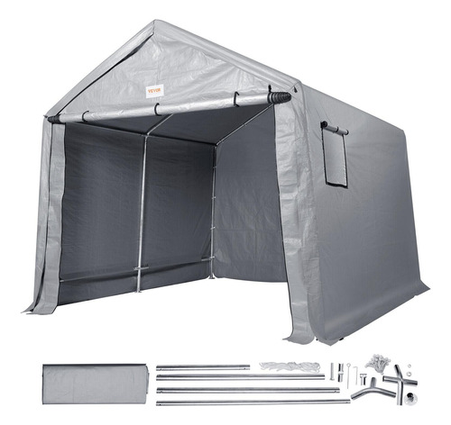 Carpa De Cobertizo 8x14 Pies Vevor Portátil Con Puerta De