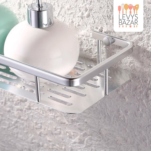 Imagen 7 de 10 de Pack X2 Estante Rectangular Ducha Baño Acero Inox C/ Baranda