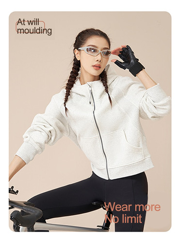 Sudadera Deportiva Con Capucha Y Cremallera Yoga Para Mujer