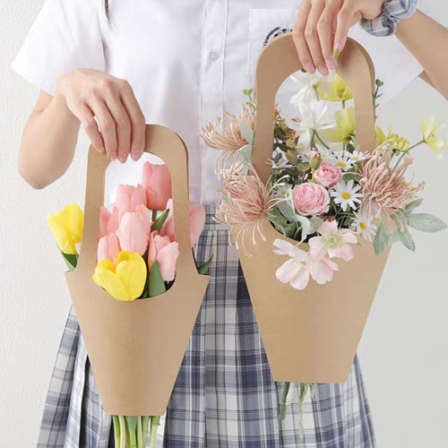 Para 30 Bolsas De Regalo De Papel Kraft Para Envolver Flores