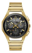 Comprar Reloj Bulova 97a144 Hombre Curv Cronografo Color De La Malla Dorado Color Del Bisel Dorado Color Del Fondo Negro