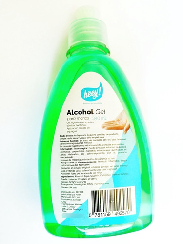 Alcohol Gel X 340 Ml Pack 3 Unidades