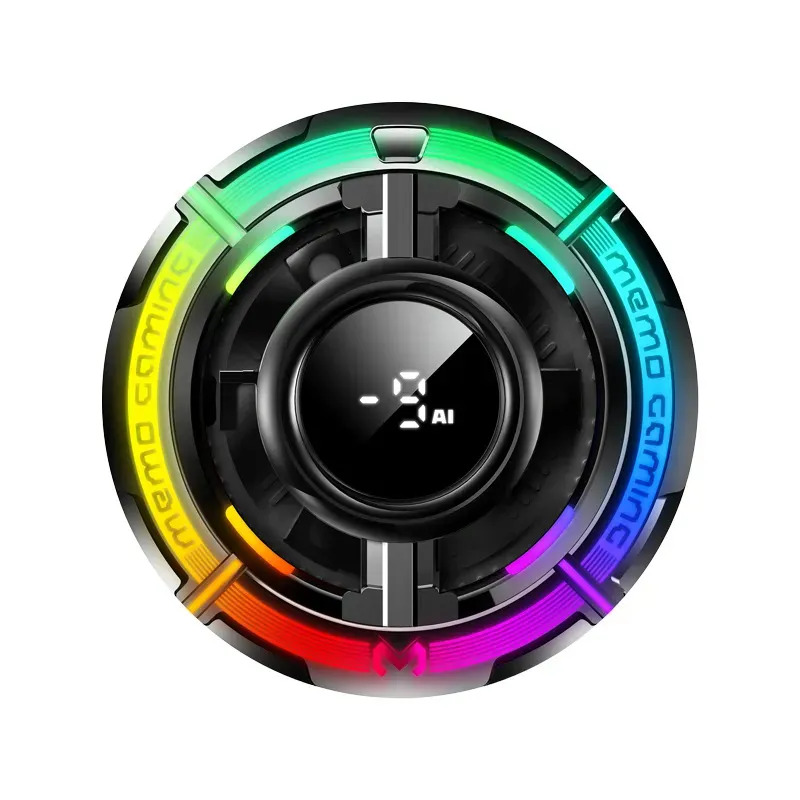 Cooler enfriador Gamer Memo CX15 Para Celular RGB 10W Magnético USB-C Pantalla Digital modo inteligente IA compatible con iPhone Android