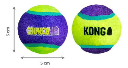 Imagen 2 de 9 de Kong Crunch Air Ball Juguete Pelota Perros Small Pack X3-