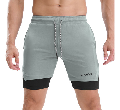 Shorts Lixada Towel Shorts 2 Em 1 Training Dry Loop For