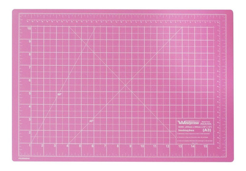 Imagem 1 de 5 de Base Para Corte De Tecidos Patchwork Frente Verso 60x45 Rosa