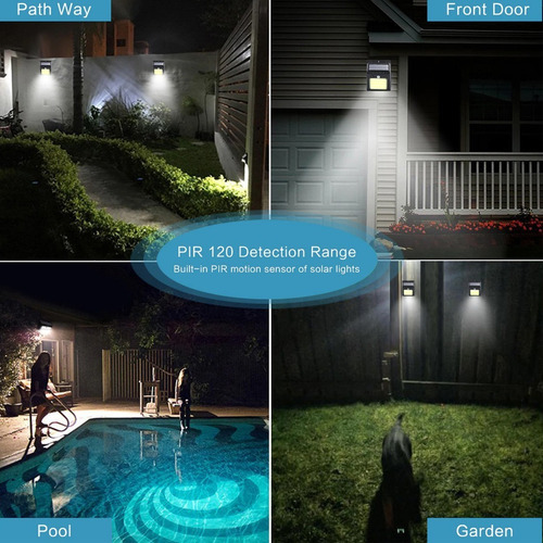 Imagen 9 de 9 de Aplique Reflector Led Panel Solar Sensor Movimiento 48 Leds