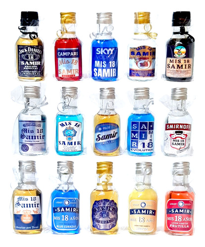 30 Souvenirs Botellitas Miniatura De Bebidas Personalizadas