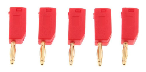 5x Conector De Cobre Enchufe De Plátano Adaptador De Rojo