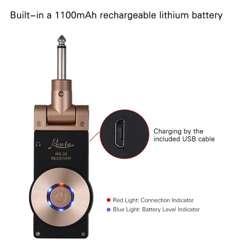 Ws-20 2.4g Wireless Rechargeable Electric Guitar