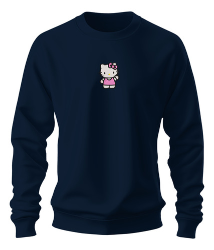 Sudadera Sweater Bordada Hello Gatito Blanco Kawaii Moño