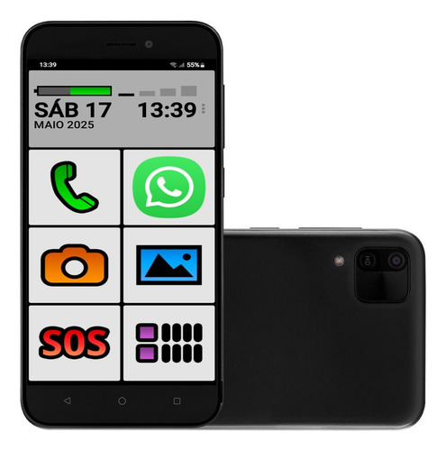 Celular Do Idoso 64gb Apps Pronto P Uso Whats Face Open Box