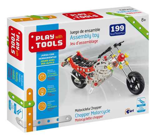 Mecano Play With Tool Gde Motocicleta Chopper Wuundentoy