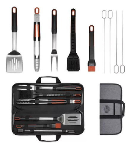 Kit De Utensilios De Parrilla Cubiertos Asador Acero Inox
