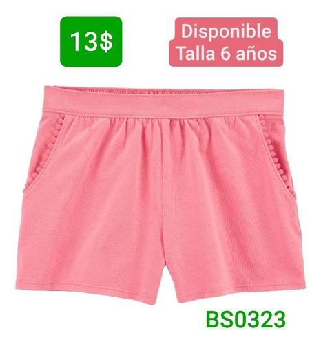 Short Para Niña 6 Años Bs0323