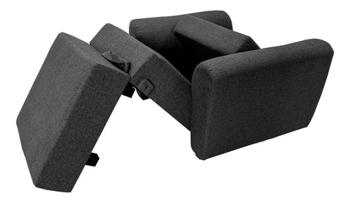 Sofá Cama Sofacama Sala Futón Grecco Mobydec Muebles Color Gris Oscuro