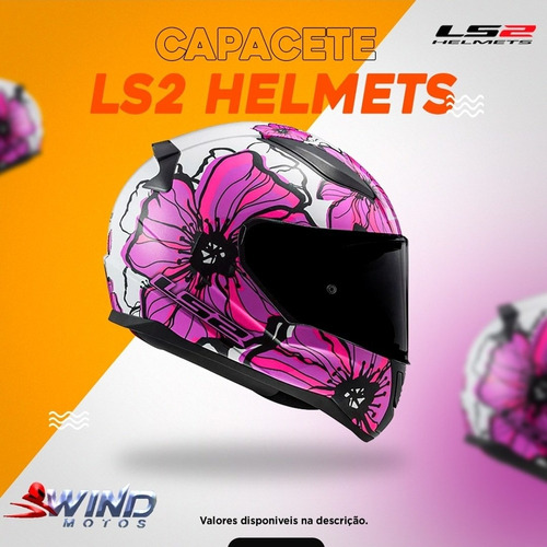 Capacete Ls2 Poppies Rosa