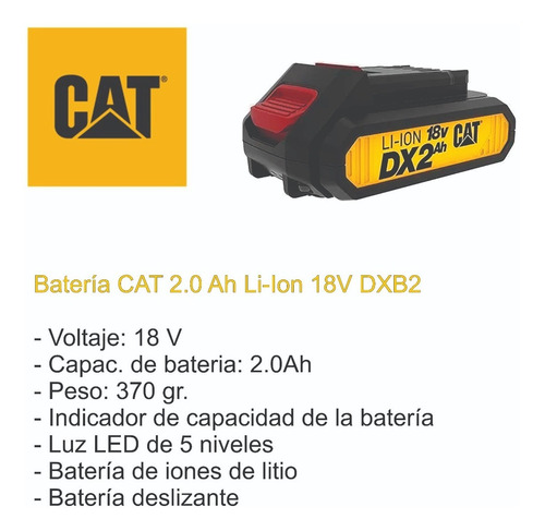 Imagen 6 de 8 de Soplador Inalámbrico Cat Dx91 18v Batería 2ah Y Cargador Cat