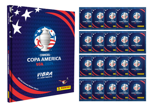 Album Pasta Dura + 20 Sobres Copa America Usa 2024 Panini