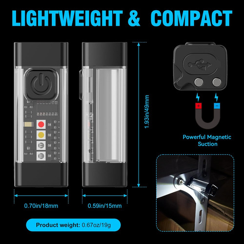 Mini Linterna De Llavero Potente, 700 Lúmenes De Doble Lumen