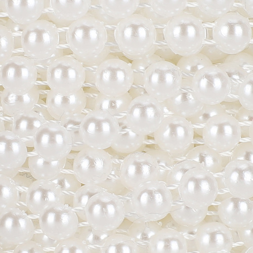 Cadena De Perlas Artificiales De 6 Mm Y 25 M Para Decoración