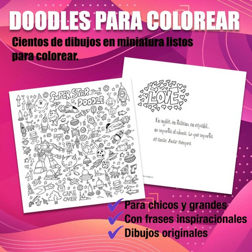 Doodles Energia Y Color: Libro De Arteterapia Para Colorear