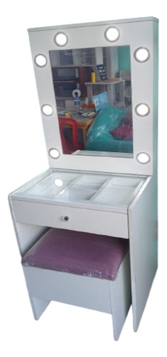 Tocador De Maquillaje Con Espejo Con Taburete Paradormitorio