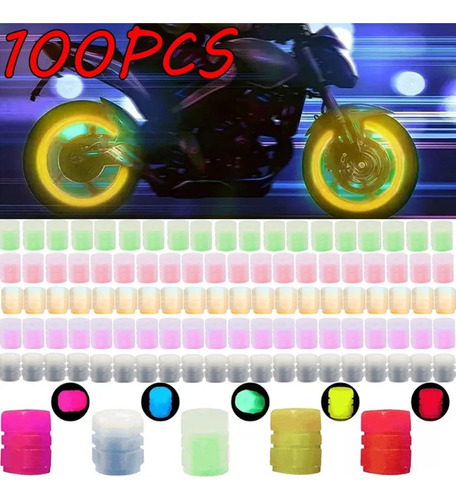 100 Tapas De Válvulas Luminosas Fluorescentes Brillantes