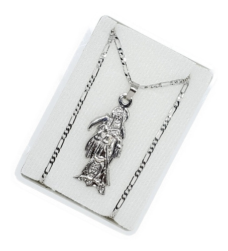 Imagen 2 de 3 de Dije De Santa Muerte De Acero Inoxidable Estuche Ac1