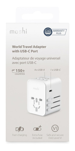 Adaptador Universal De Viaje Con Puertos Usb-a Y Usb-c