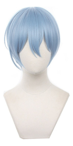 Blue Lock Hiori Yo Cosplay Peluca Corto Pelo Azul 30cm