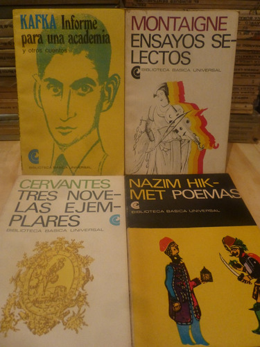 Lote X4 Libros, Hikmet/ Cervantes/ Kafka/ Montaigne,1969