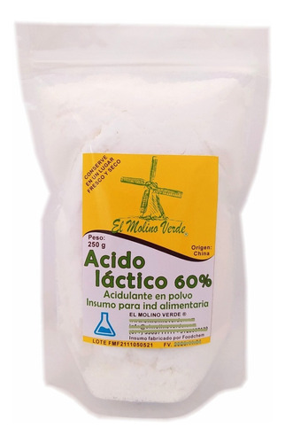 Polvo Acido Lactico 60% X 250gr