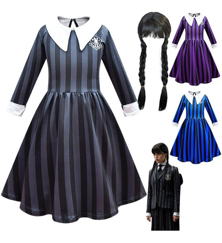 Disfraz De La Academia Nevermore De Wednesday Addams Para Niña Uniforme Escolar Halloween Cosplay
