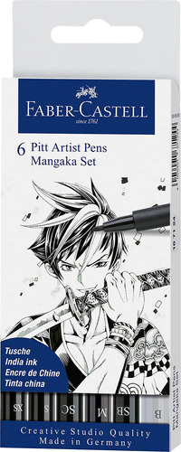 Faber-castell Pitt Artist Pen Mangaka Wallet - 6 Marcadores.