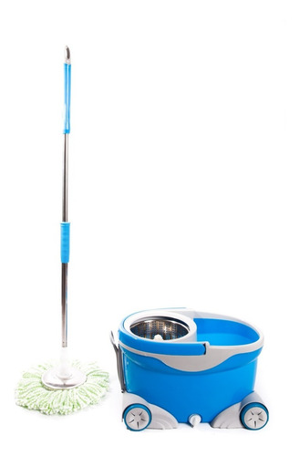 Mopa Trapeador C/ Balde Escurridor 4 Ruedas Centrifugo Acero