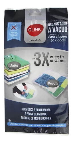 Saco À Vácuo 40x60cm Protetor Organizador Roupa Mala Viagem