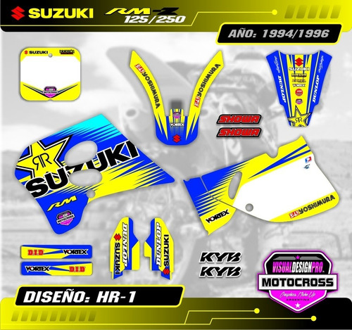 Kit Calcos Gráfica Suzuki Rm 125/250 1994/96 