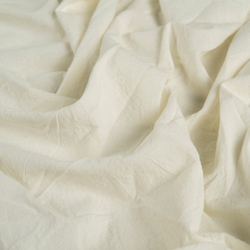Tela Tusor Liviano Ancho 2.20mts 100% Algodón Lavado X Mt Blanco (offwhite) Liso