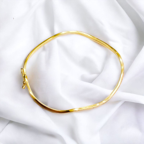 Pulseira Bracelete Ondulado Ouro 18k Jóia Lindíssima