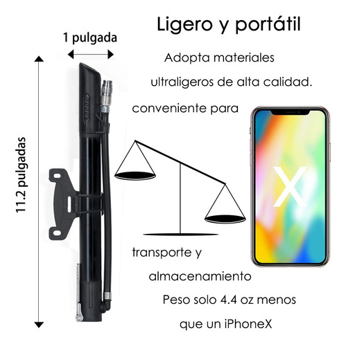 Mini Bomba De Aire Portatil Para Bicicleta Peda