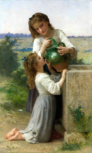 Lienzo Tela Canvas En La Fuente William Bouguereau 100x60