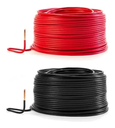 Imagen 1 de 2 de Kit 2 Cable Electrico Cca Calibre 8 50 Metros Negro Y Rojo