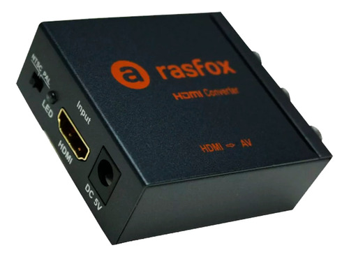 Adaptador Rasfox 3 Rca A Hdmi (audio+video) Metal +adaptador