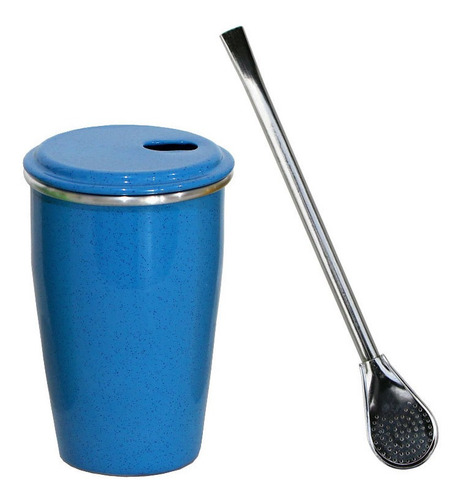 Imagem 1 de 2 de Kit Tereré: Copo Térmico E Bomba Metal - Pontual Atacado