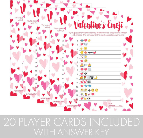Distinctivs Juego De Emoji Fiesta Del Día De San Valentín -