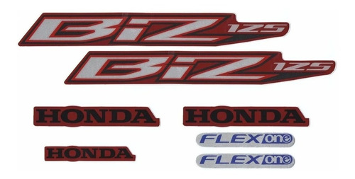 Kit Adesivo Jogo Faixas Honda Biz 125 2015 Es Vermelha