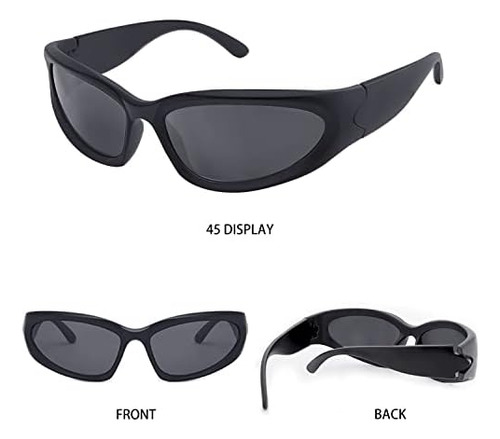 Knliwkm 2 Pares Y2k Gafas De Sol Envolventes Gafas Ovaladas