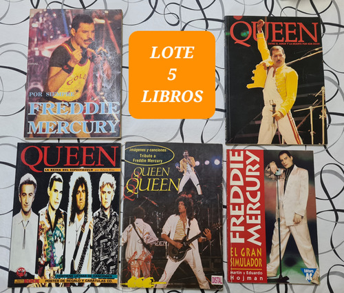 Lote 5 Libros Queen. Freddie Mercury. Perfecto Estado. 